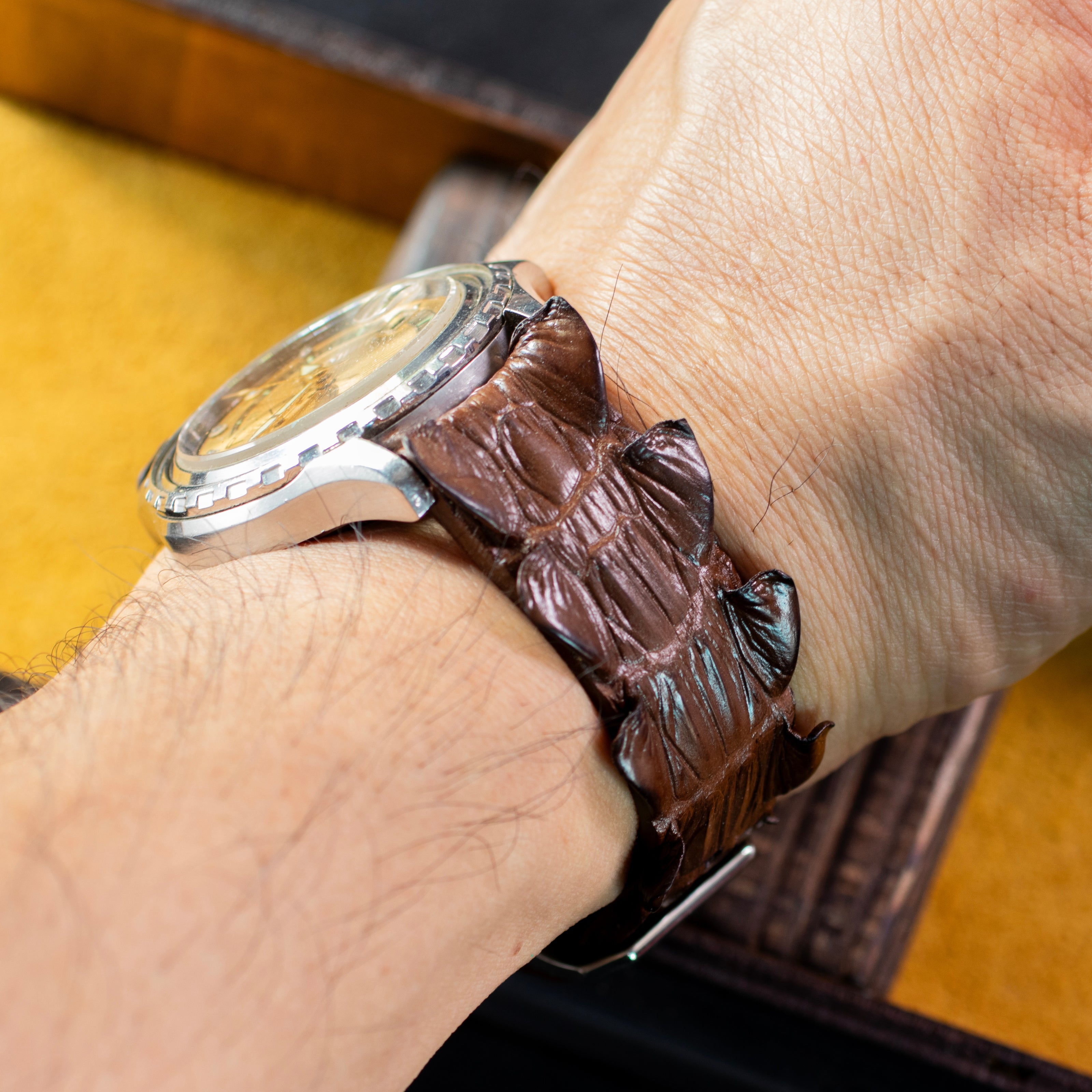 Espresso Brown Alligator Tail Signature Strap