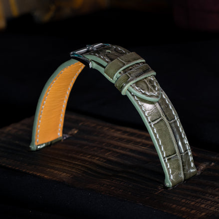 Olive Green Alligator Leather Strap