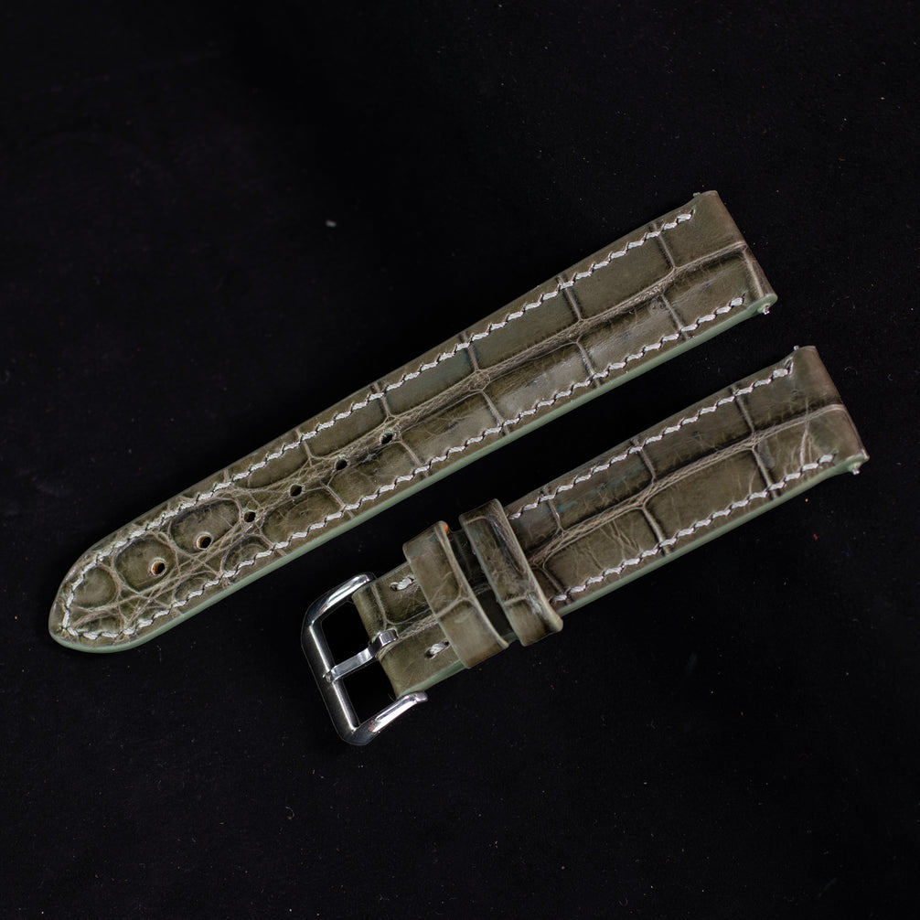 Olive Green Alligator Leather Strap