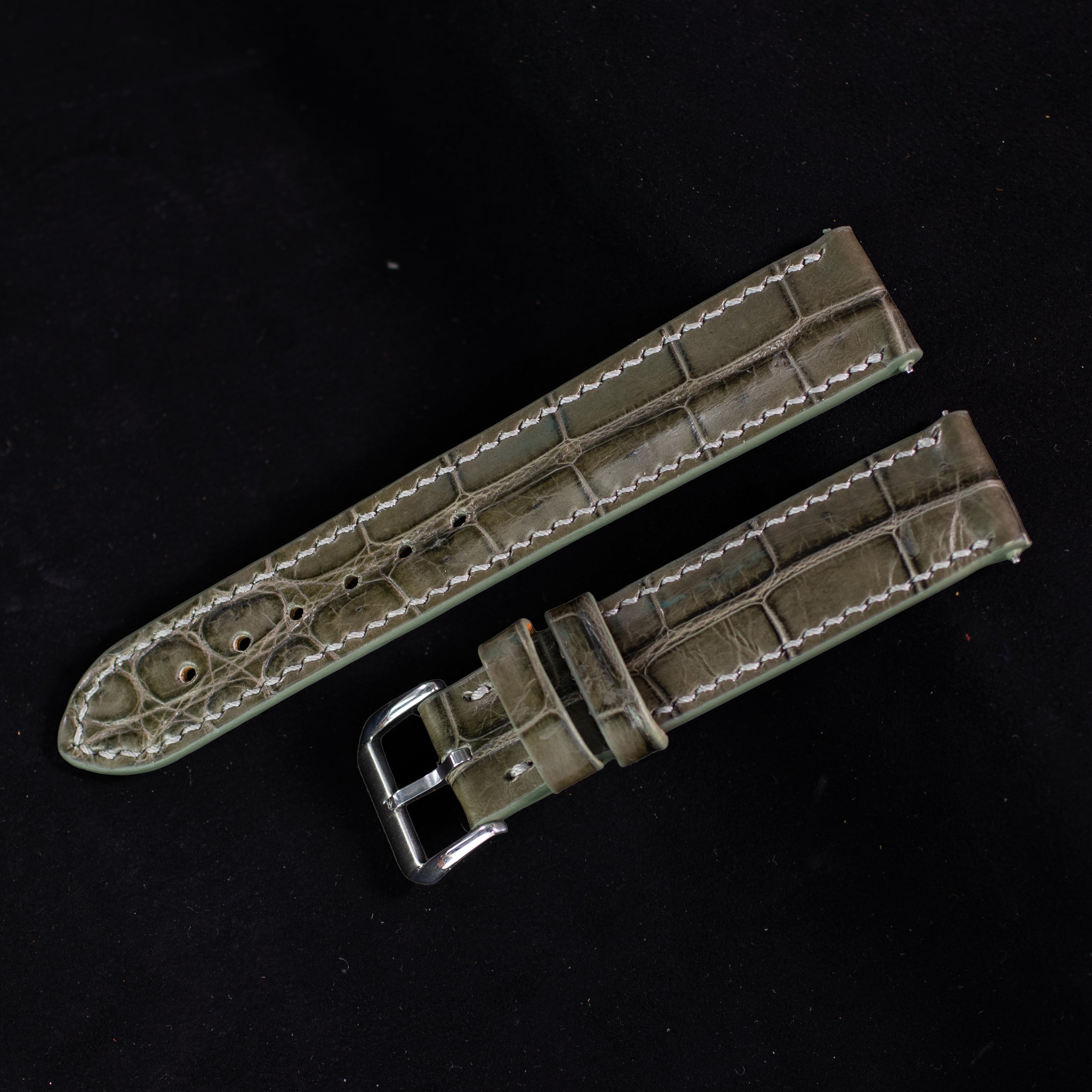 Olive Green Alligator Leather Strap