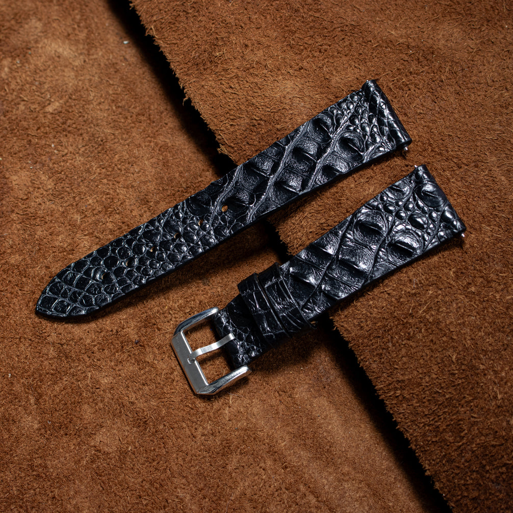 Obsidian Diamond Hornback Alligator Watch Strap