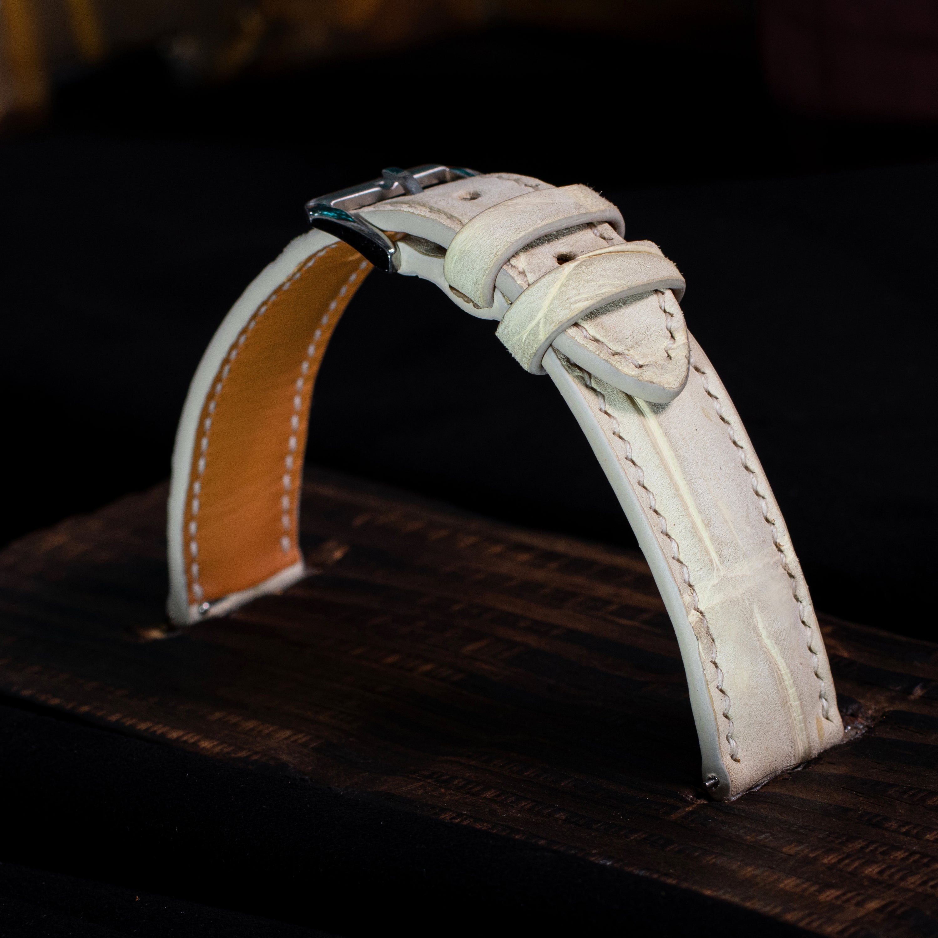 Royal Ivory Nubuck Alligator Strap