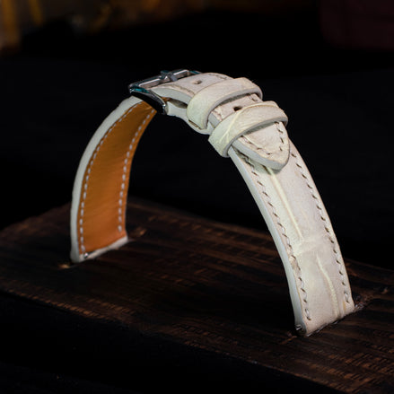 Royal Ivory Nubuck Alligator Strap