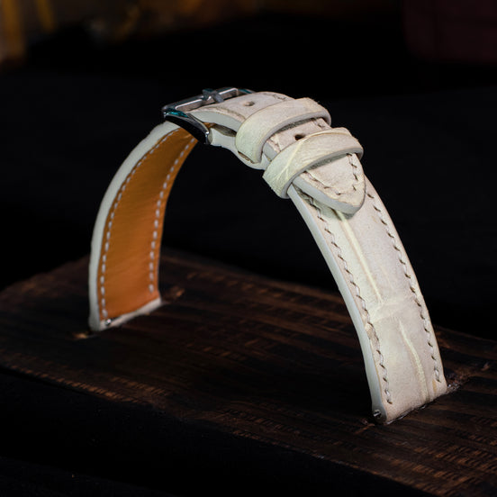 Royal Ivory Nubuck Alligator Strap