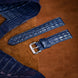Navy Alligator Double Hornback Watch Strap