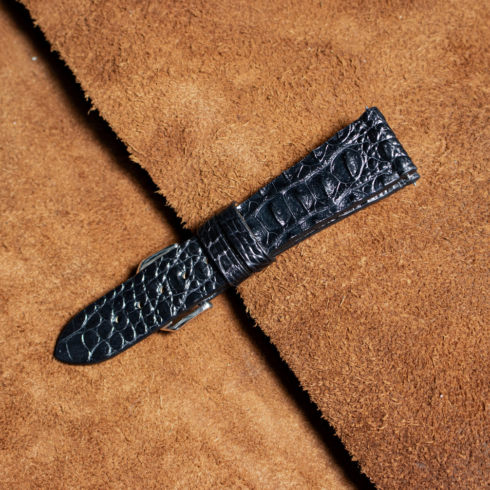 Black Gladiator Hornback Alligator Watch Strap