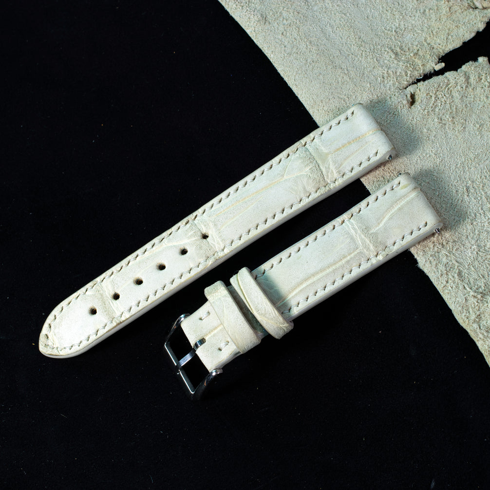 Royal Ivory Nubuck Alligator Strap