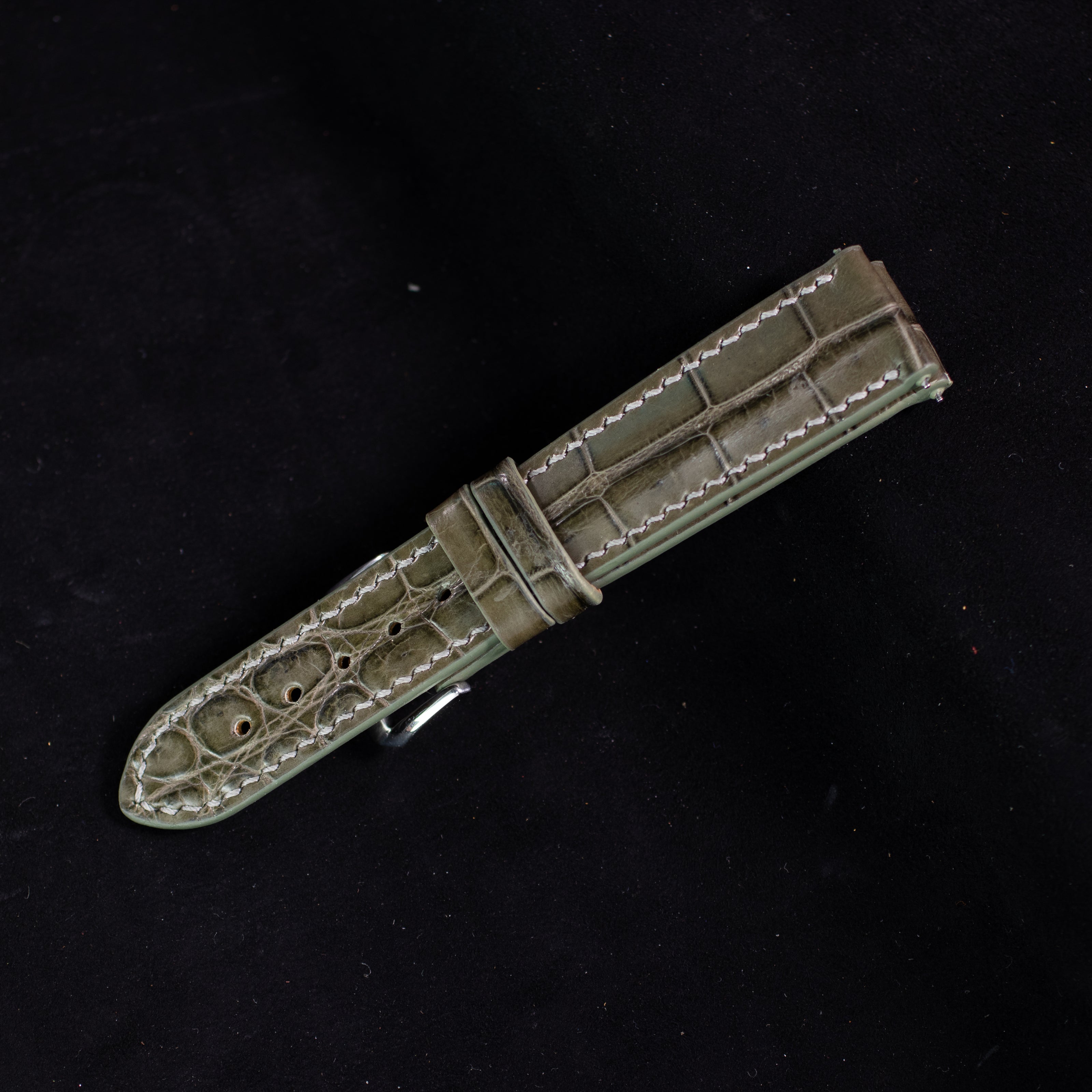 Olive Green Alligator Leather Strap
