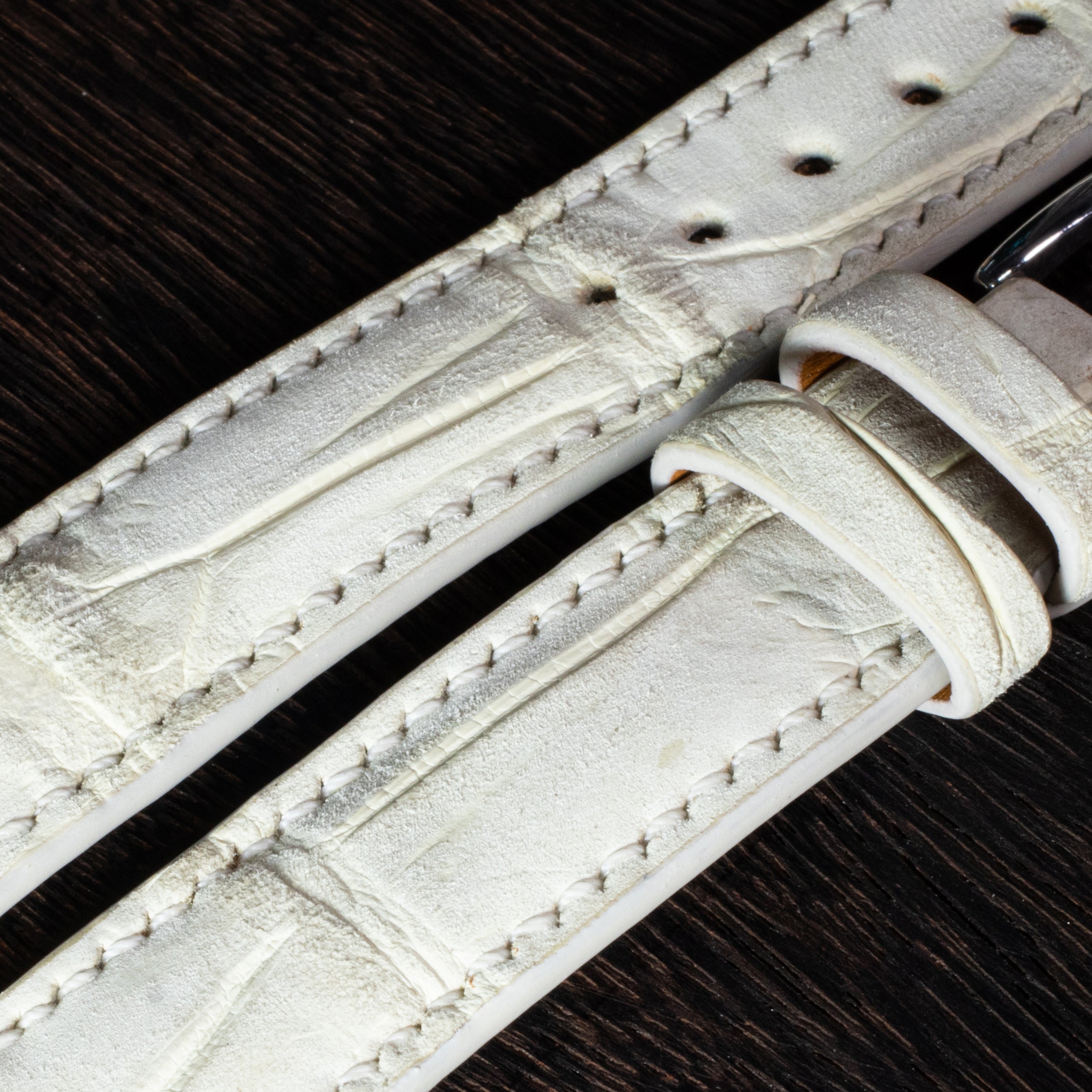 Royal Ivory Nubuck Alligator Strap