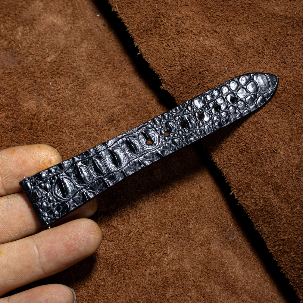 Black Gladiator Hornback Alligator Watch Strap