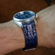 Navy Alligator Double Hornback Watch Strap
