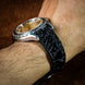 Black Horned Alligator Leg Stitched Strap
