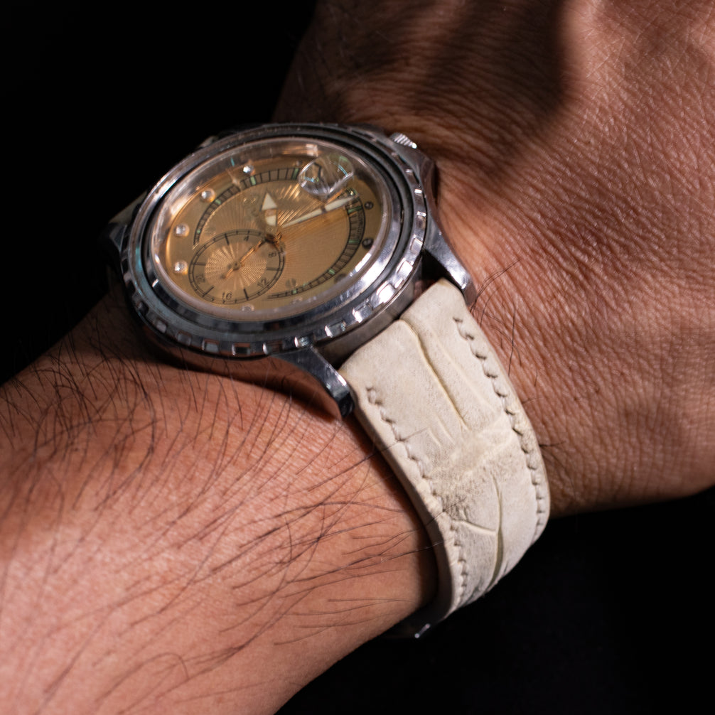 Royal Ivory Nubuck Alligator Strap