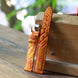 Orange Waxed Ostrich Leg Waxed Leather Watch Strap (Scaled)