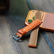 Orange Glossy Ostrich Leg Watch Strap (Smooth)