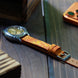 Orange Waxed Ostrich Leg Waxed Leather Watch Strap (Scaled)
