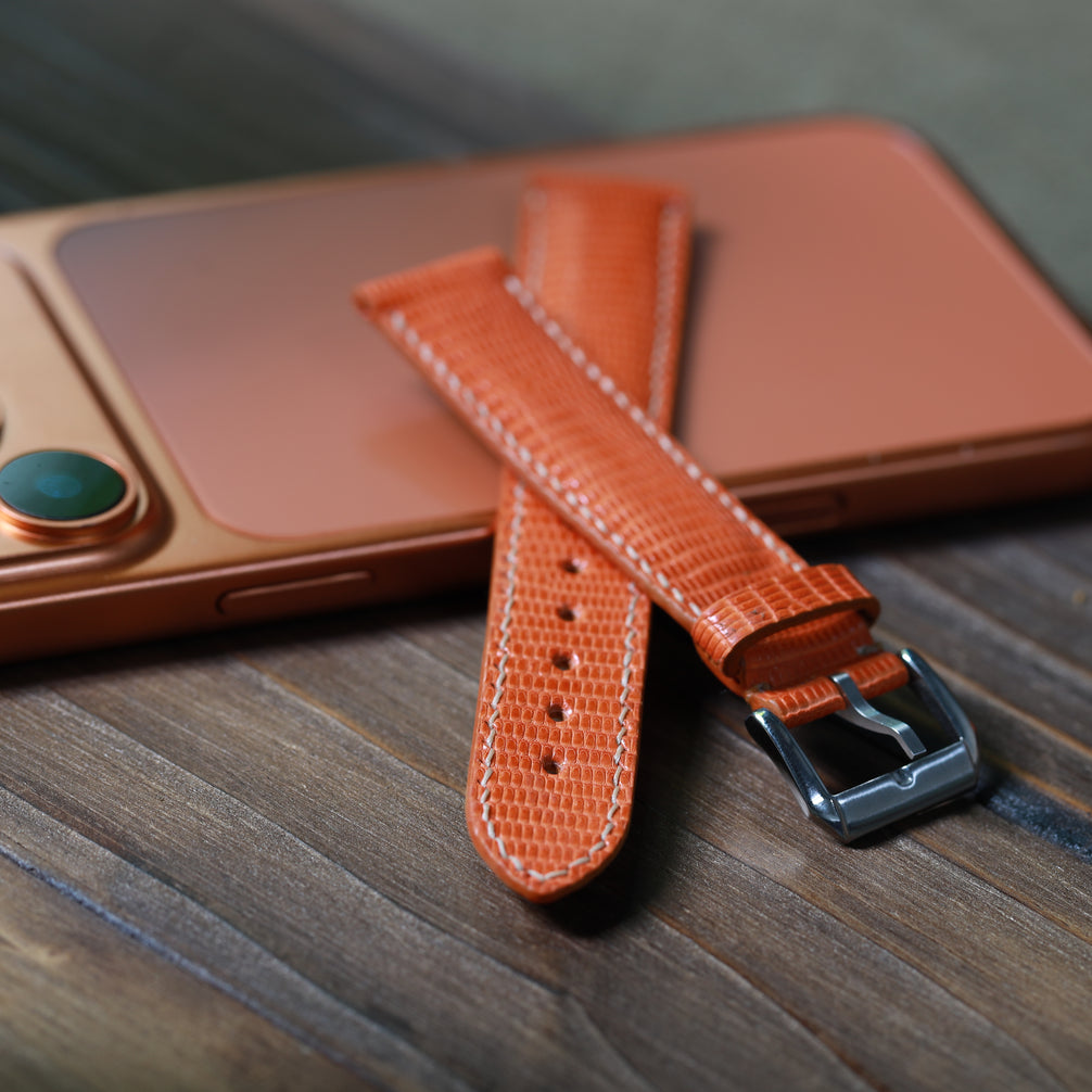 Lizard Leather Strap (Burnt Orange)