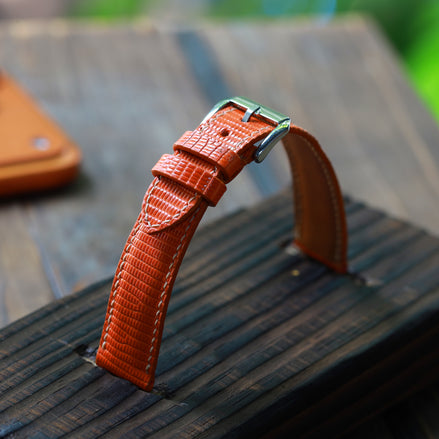 Burnt Orange Lizard Leather Strap