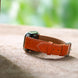 Orange Glossy Ostrich Leg Watch Strap (Smooth)