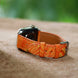 Orange Waxed Ostrich Leg Waxed Leather Watch Strap (Scaled)