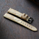 While Waxed Ostrich Leg Leather Watch Strap (Scaled)