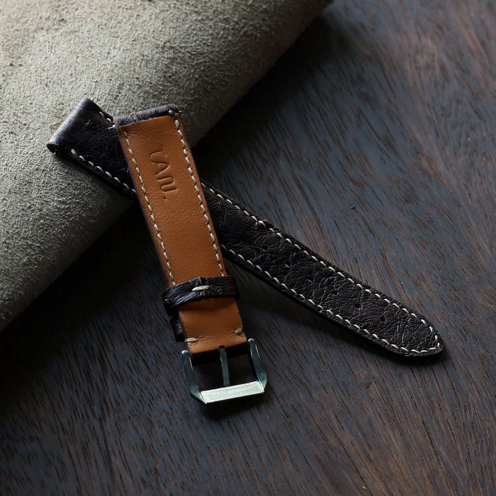 Brown Ostrich Leather Watch Strap