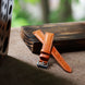 Handcrafted Orange Ostrich Leather Apple Watch Strap