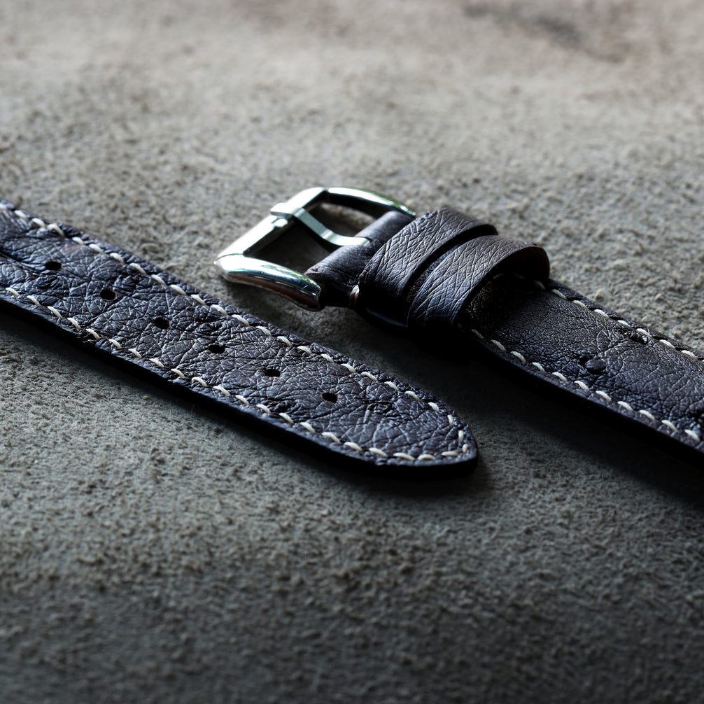 Brown Ostrich Leather Watch Strap