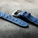 Blue Ostrich Leather Watch Strap