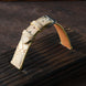 While Waxed Ostrich Leg Leather Watch Strap (Scaled)