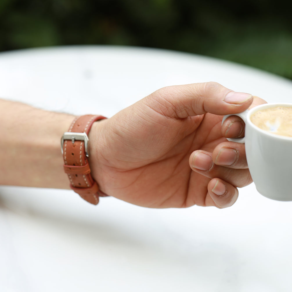 Soft Orange Ostrich Leather Watch Strap