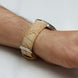 While Waxed Ostrich Leg Leather Watch Strap (Scaled)