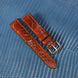 Burgundy Glossy Ostrich Leg Watch Strap (Scaled)
