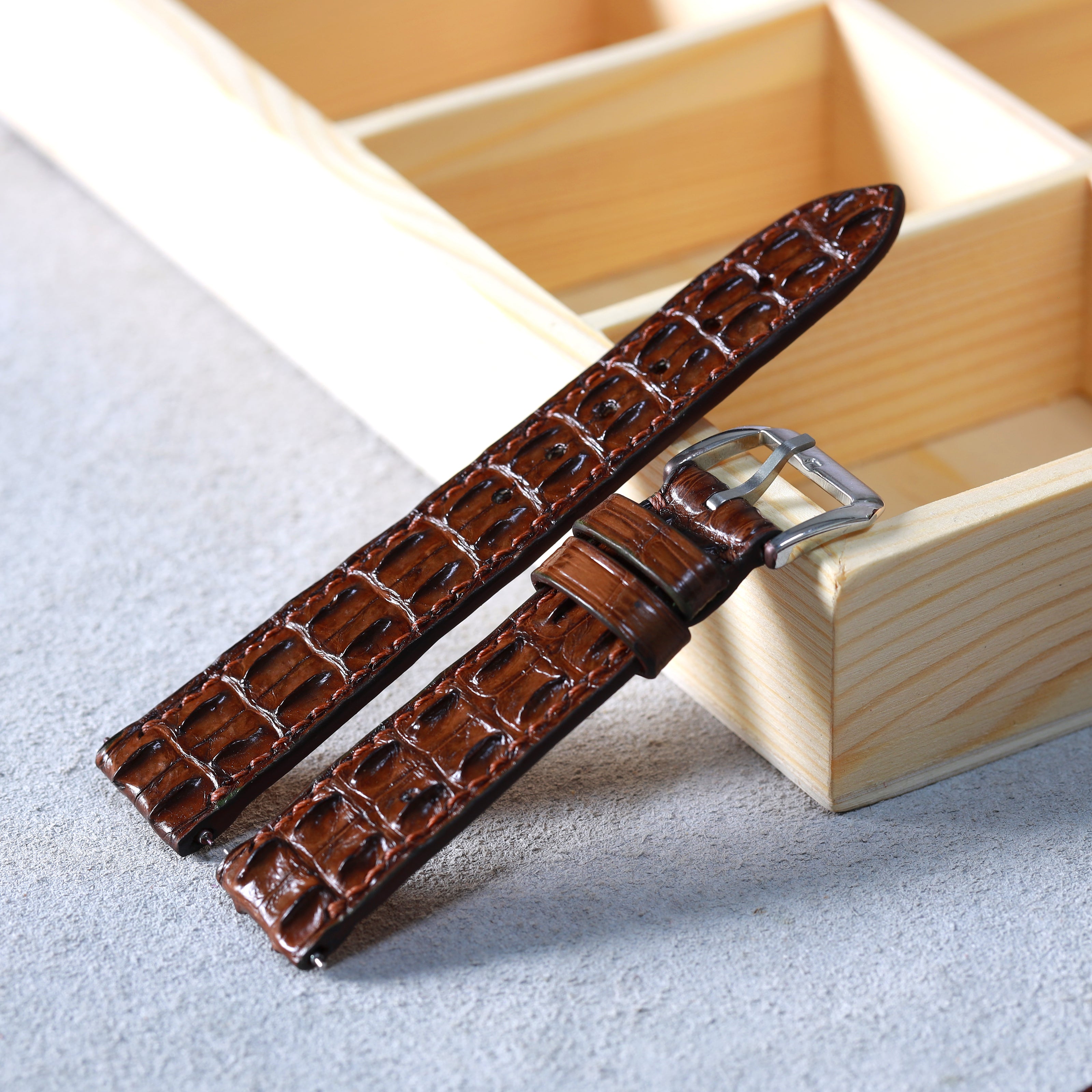 Brown Alligator Hornback Watch Strap