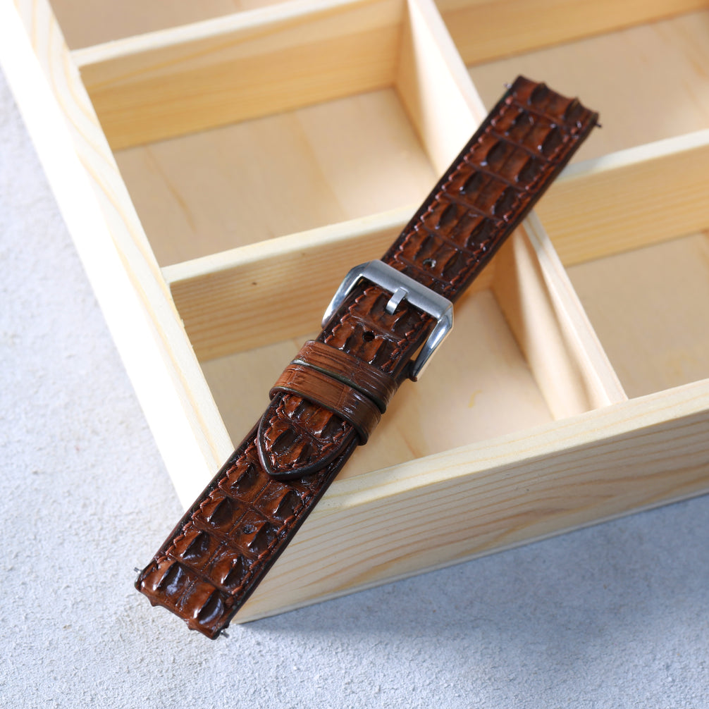Brown Alligator Hornback Watch Strap