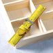 Mustard Yellow Glossy Ostrich Leg Watch Strap (Scaled)