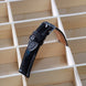 Classic Black Glossy Ostrich Leg Watch Strap (Scaled)