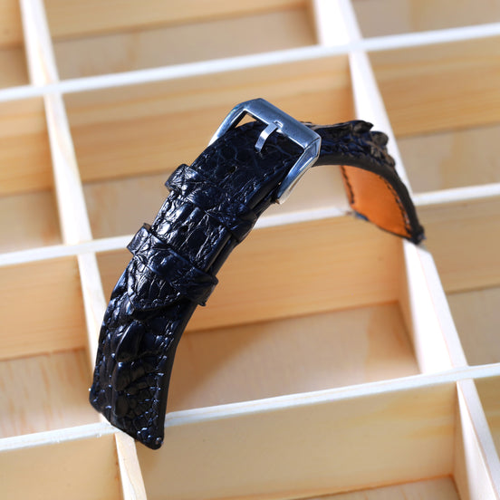 Black Alligator Leg Watch Strap