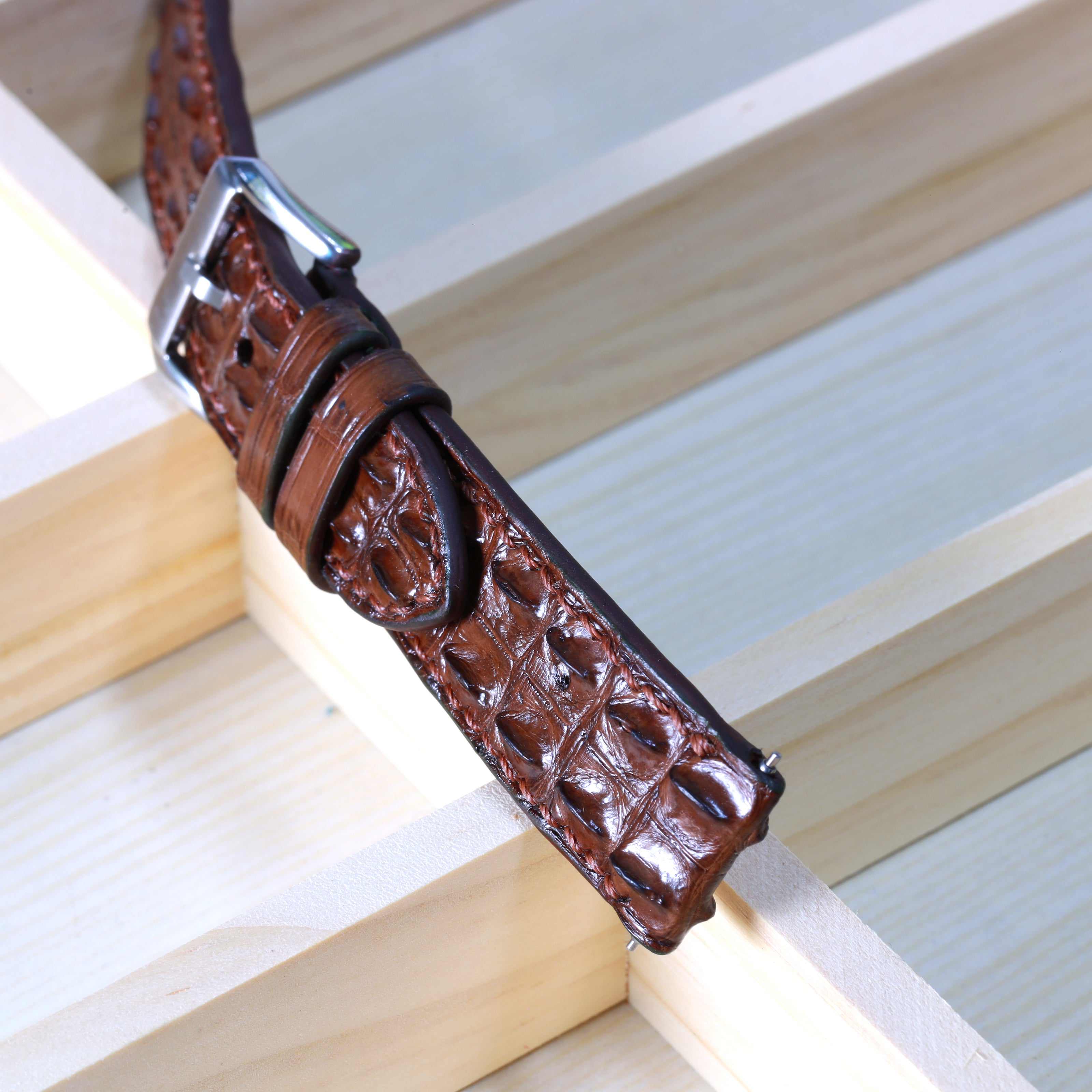 Brown Alligator Hornback Watch Strap
