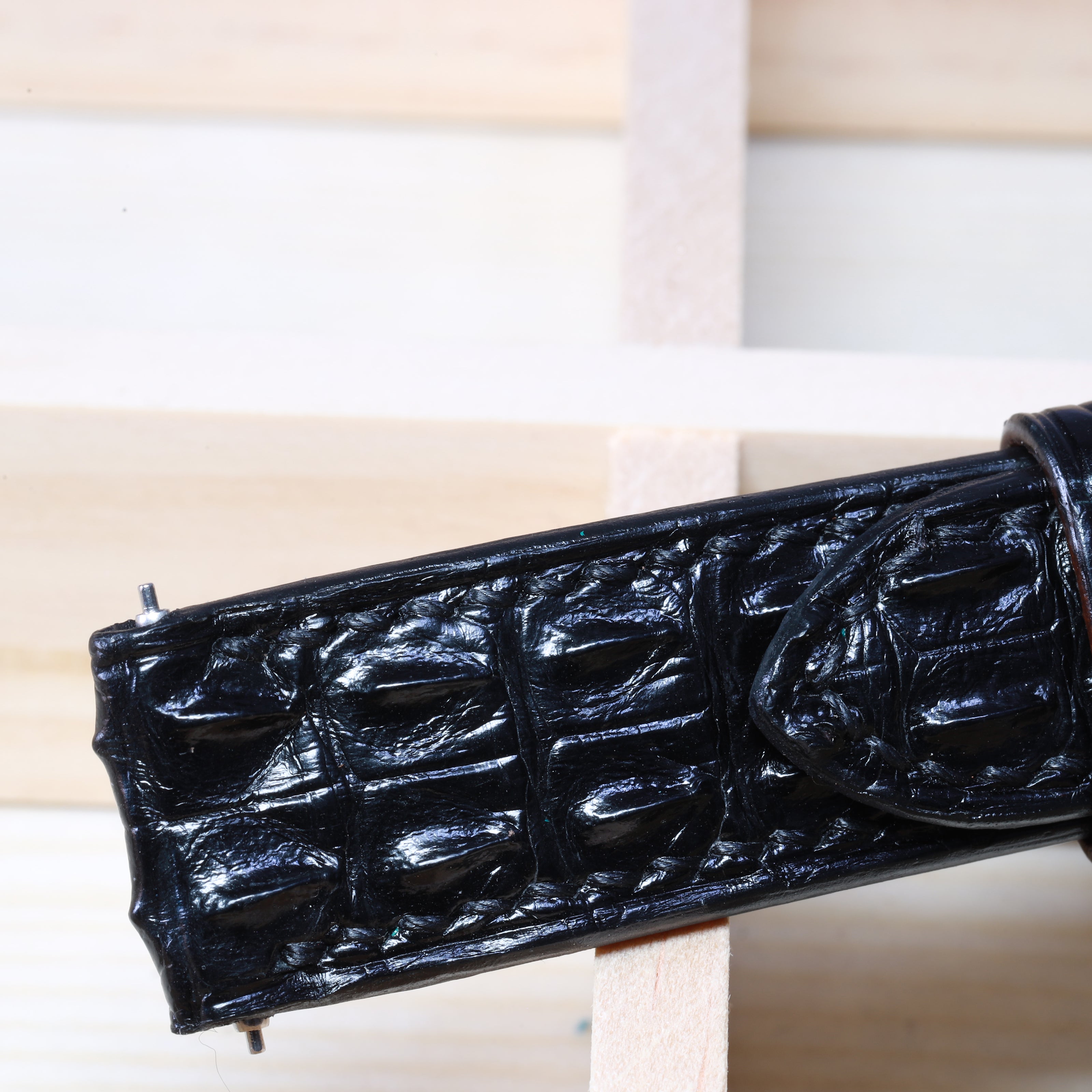 Black Alligator Hornback Watch Strap