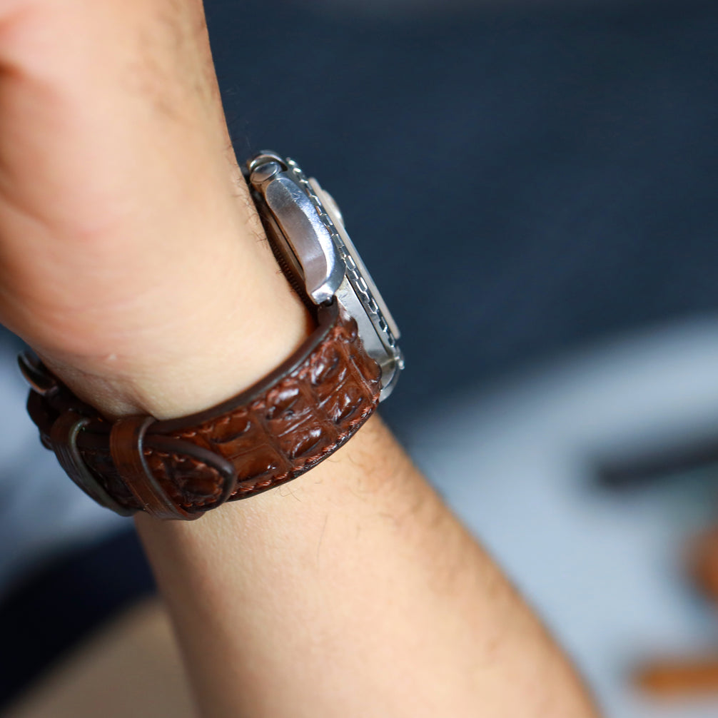 Brown Alligator Hornback Watch Strap
