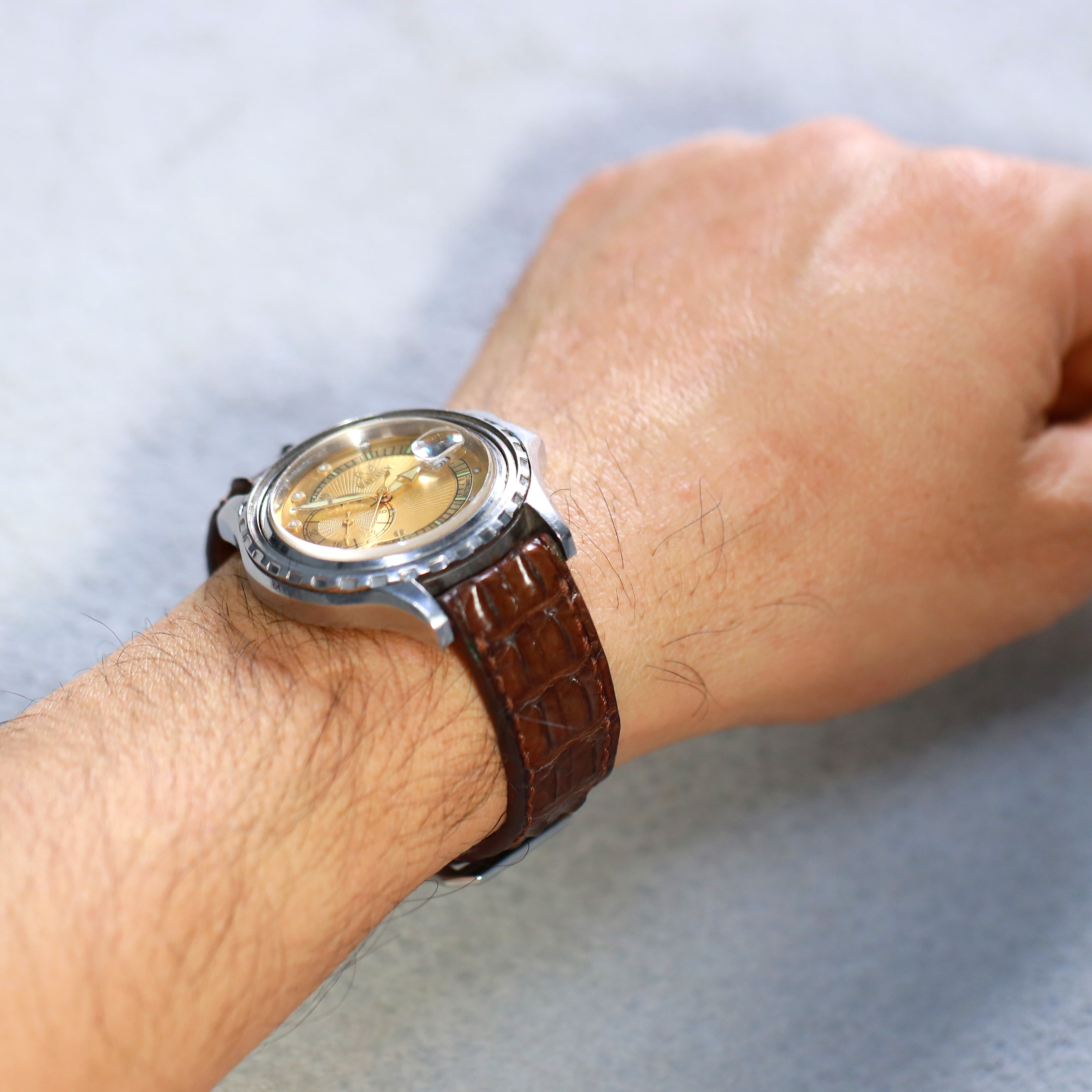Brown Alligator Hornback Watch Strap