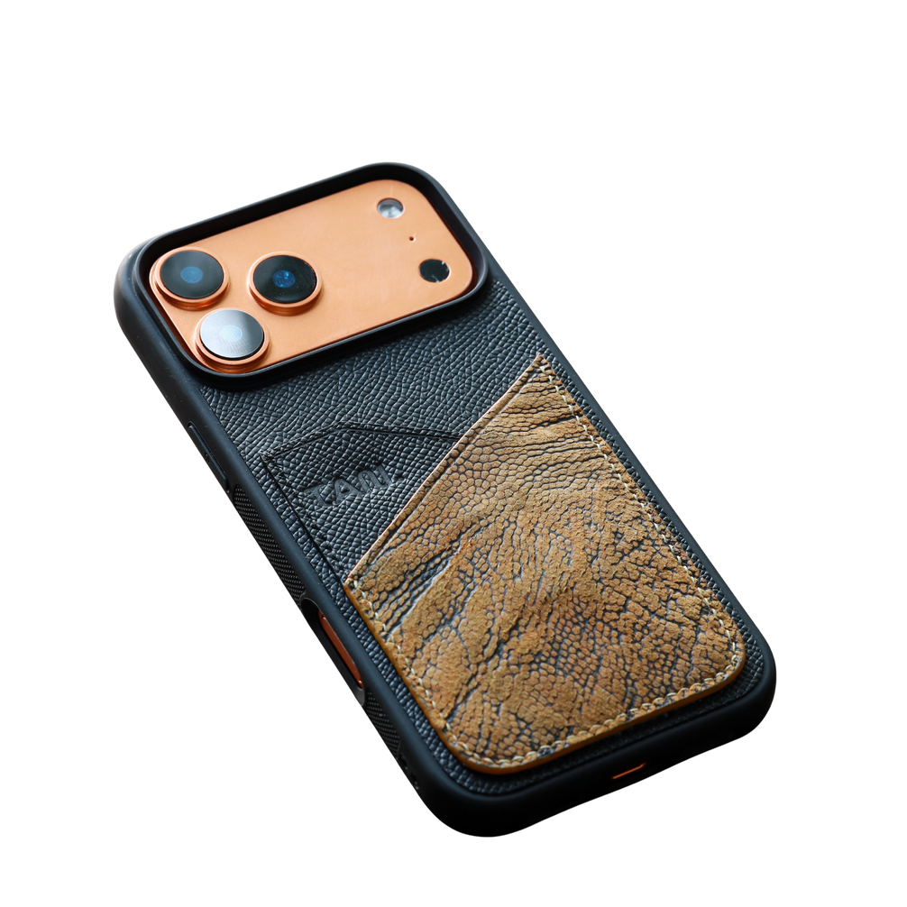 The Heritage Ostrich & Epsom Card-Slot Leather Iphone Case
