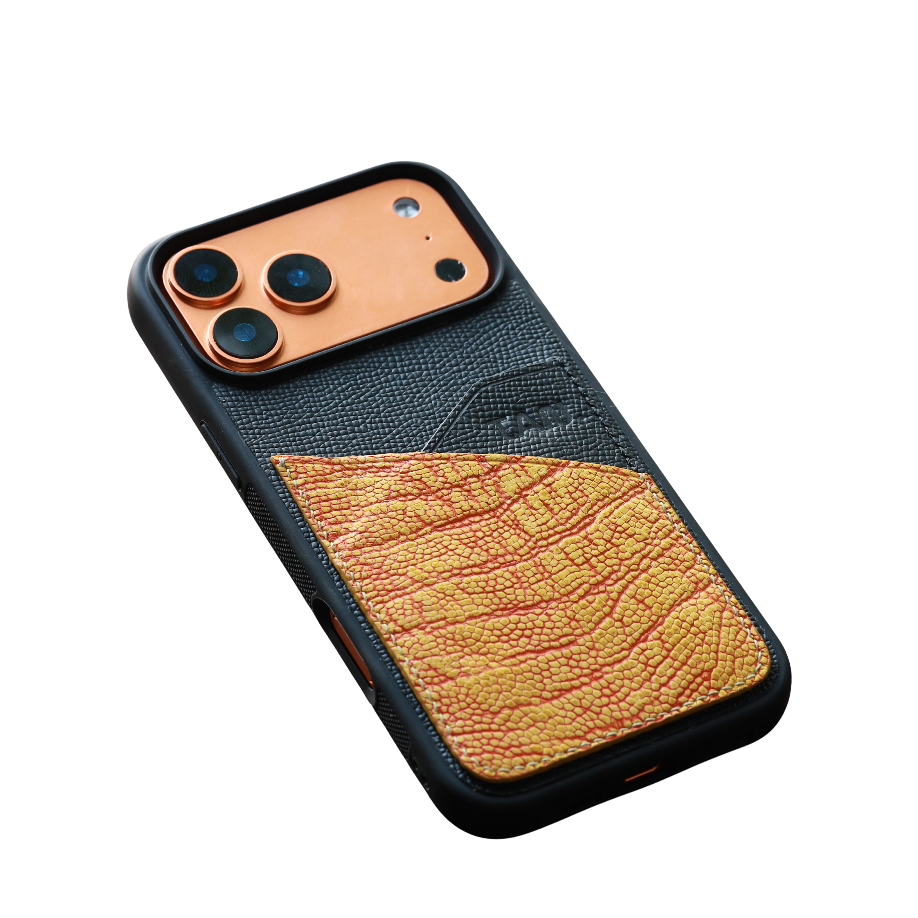 The Heritage Ostrich & Epsom Card-Slot Leather Iphone Case