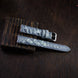 Blue Grey Patina Alligator Hornback Strap