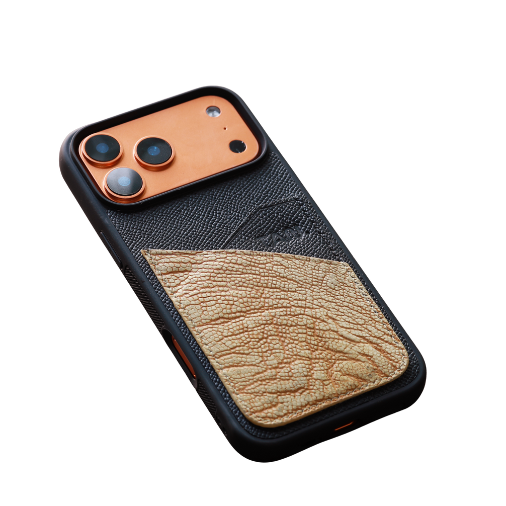 The Heritage Ostrich & Epsom Card-Slot Leather Iphone Case