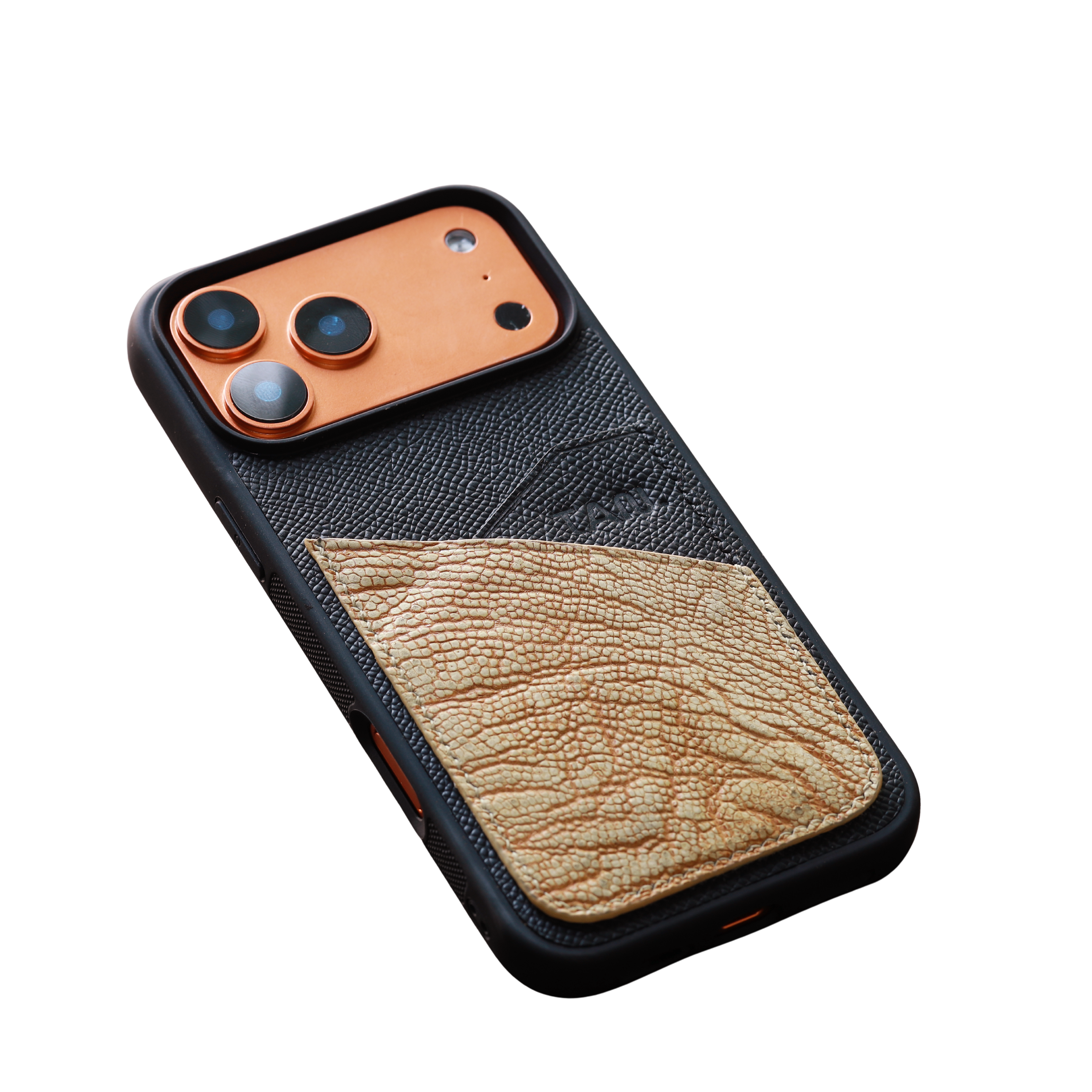 The Heritage Ostrich & Epsom Card-Slot Leather Iphone Case