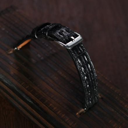Black Alligator Hornback Watch Strap