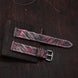 Black Cherry Waxed Ostrich Leg Leather Watch Strap (Scaled)