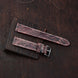 Black Cherry Ostrich Leg Leather Watch Strap (Smooth)